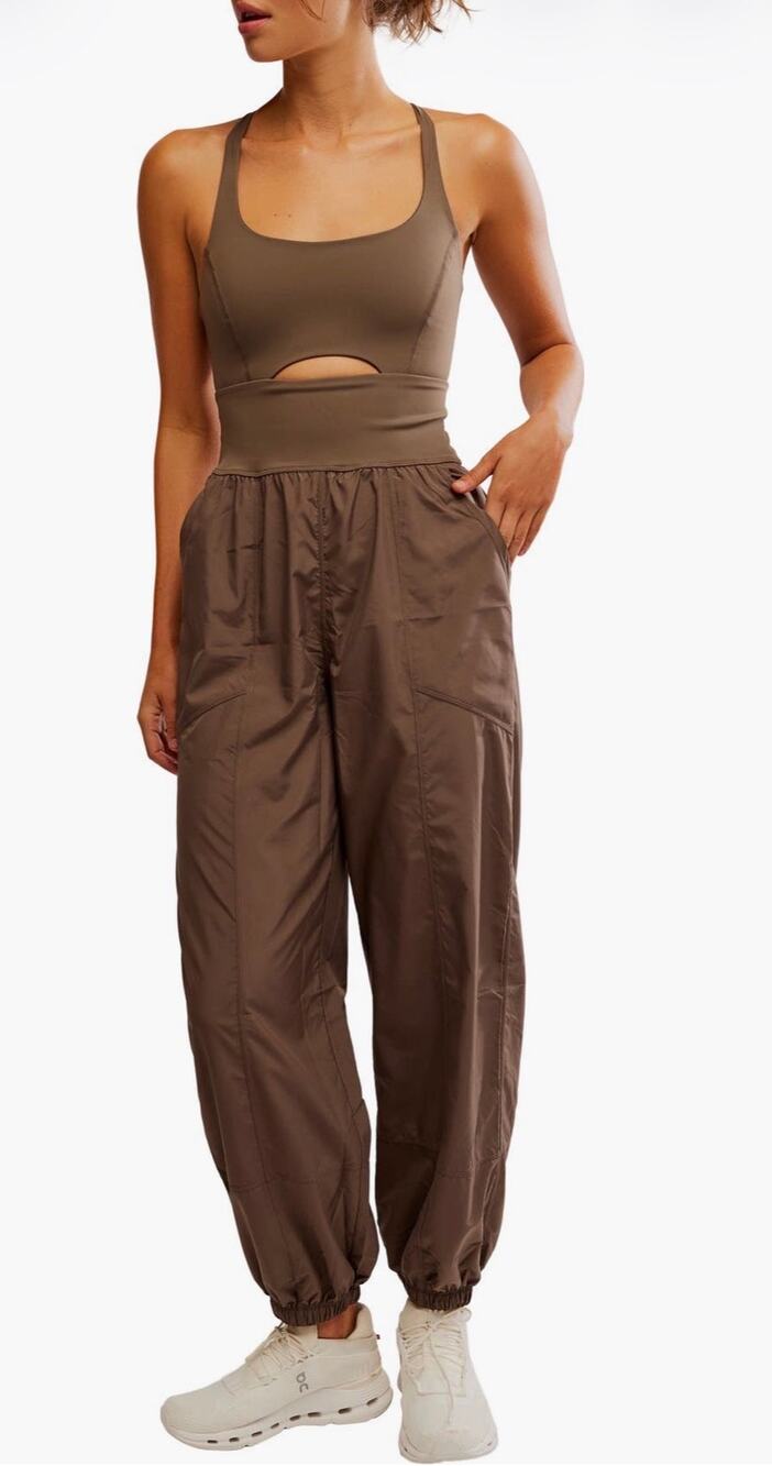 FP Movement Righteous Runsie Jumpsuit Brown Outfit Womens Size XS